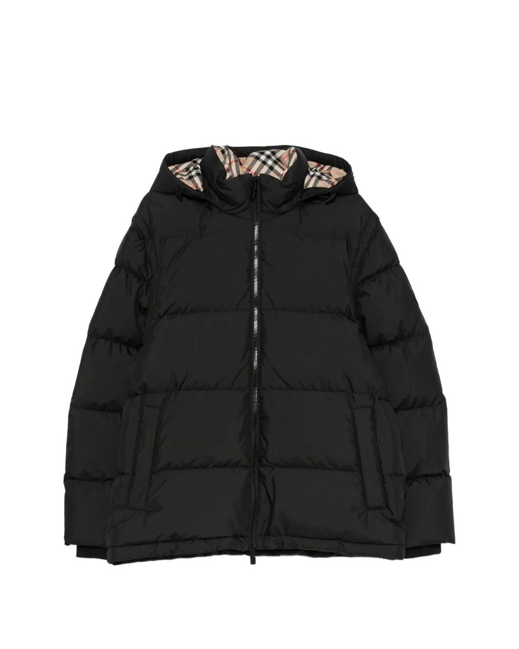 Burberry Black Quilted Hooded Jacket for men