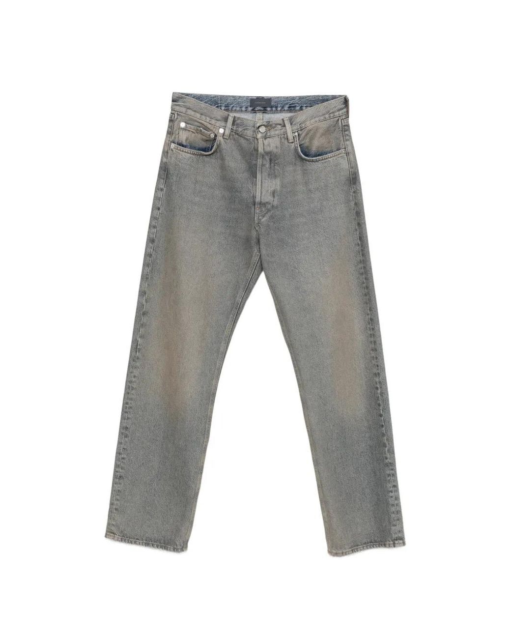 Haikure Gray Faded-Effect Logo-Patch Jeans for men