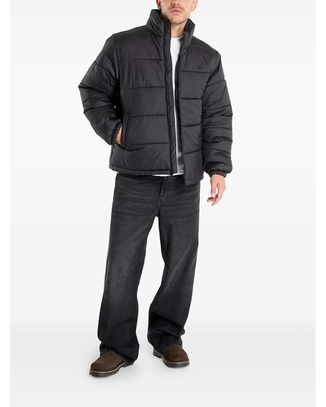 Vans Black Hillgate Zip-Up Padded Jacket for men