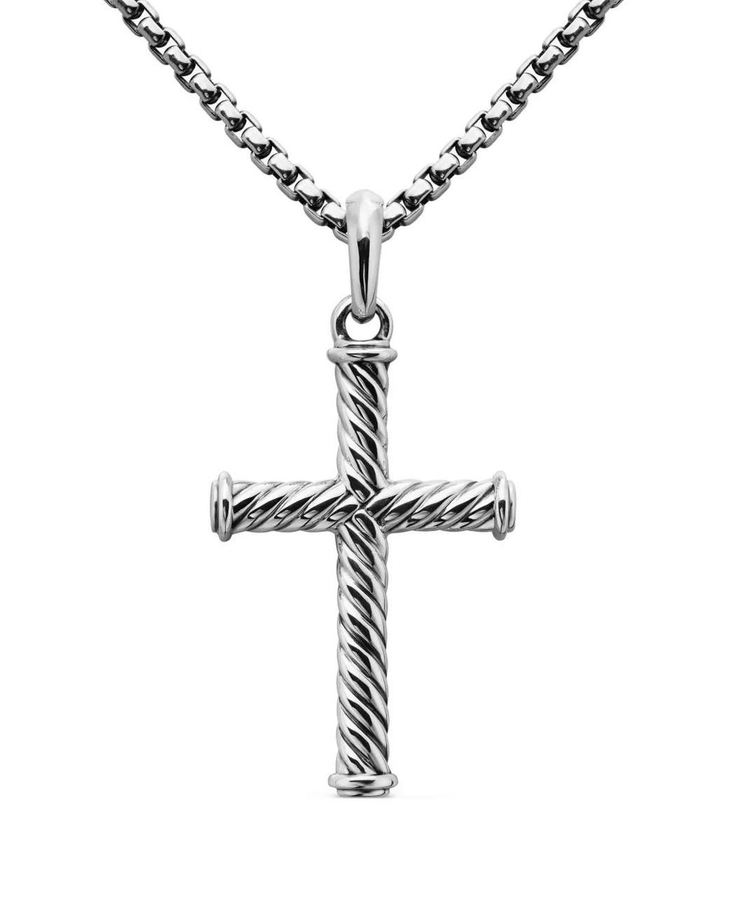 David Yurman Metallic Sterling Cable Cross Pendant (35Mm) for men