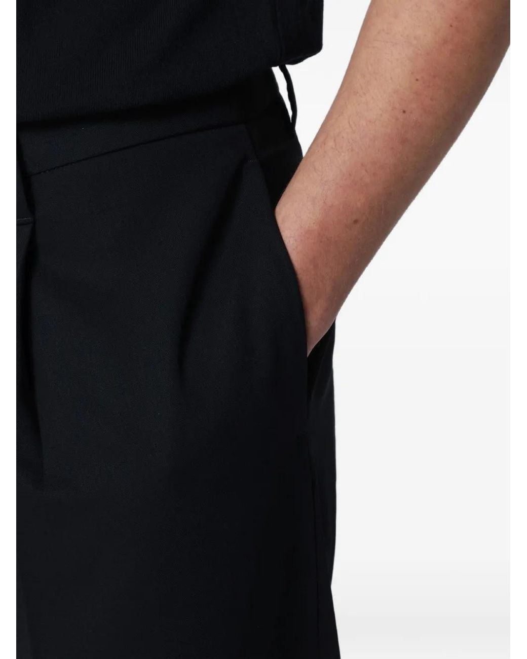 Lardini Black Pleated Straight Trousers for men