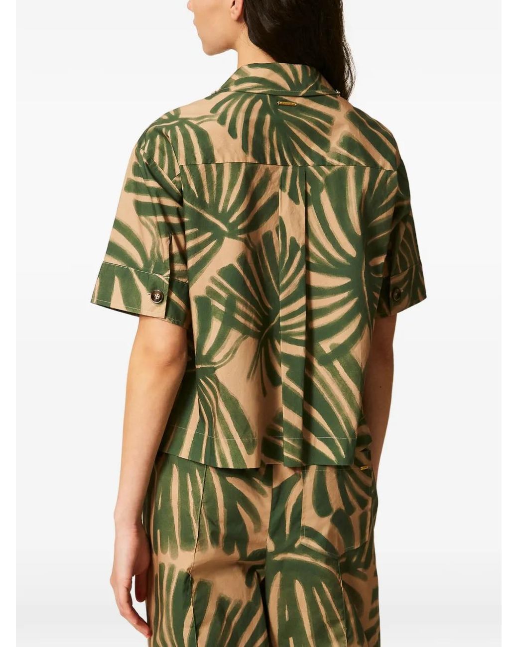 Twinset Green Print Embroidery Shirt