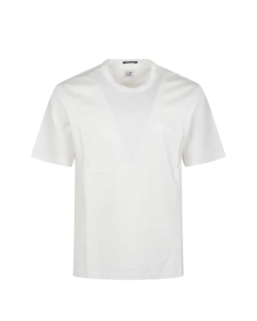 C P Company White Metropolis Series Logo-Patch T-Shirt for men