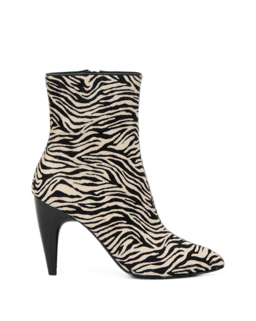 Isabel Marant Black Jany Zebra-Print Ankle Boots