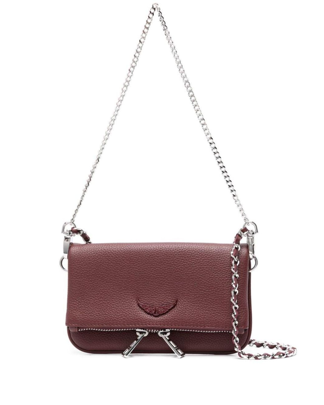 ショルダーバッグ ZADIG&amp;VOLTAIRE ROCKEUR GRAINED LEATHER Rock Pouch in Black Leather | Zadig&Voltaire