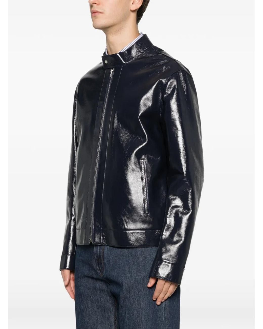 Fendi Black Leather Biker Jacket for men