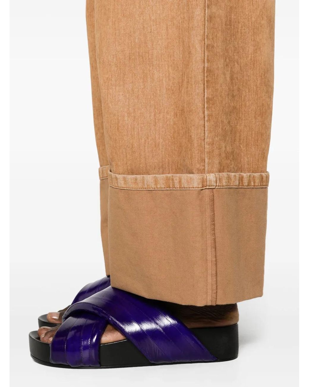 Marni Natural High-Waist Wide-Leg Trousers