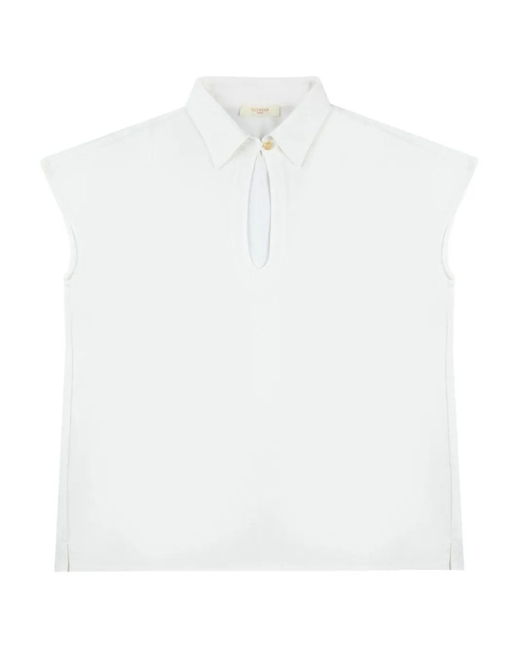 Zanone White Keyhole-Detailed Blouse