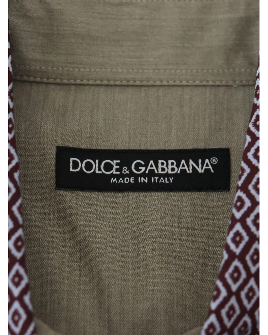 Dolce & Gabbana Gray Patchwork Cotton Shirt for men