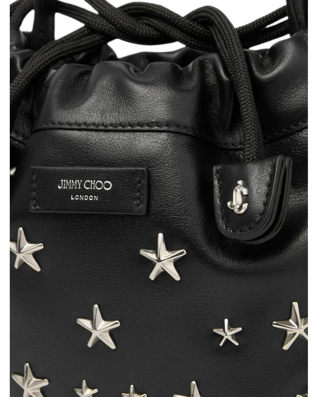 Jimmy Choo Black Star-Stud Drawstring Pouch