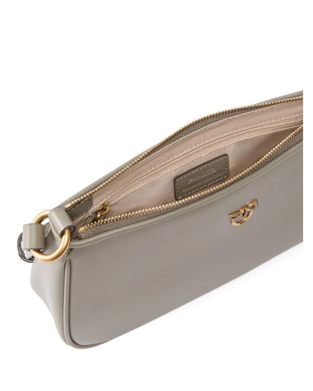 Pinko Gray Zip-Fastening Leather Mini Bag
