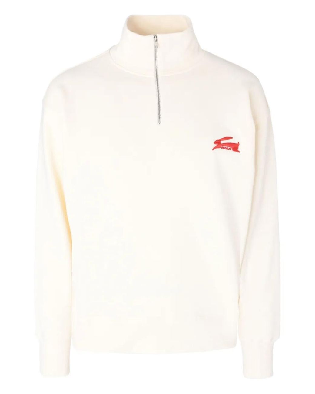 MSGM Reißverschluss-Pullover Mit Hasendetail in White für Herren