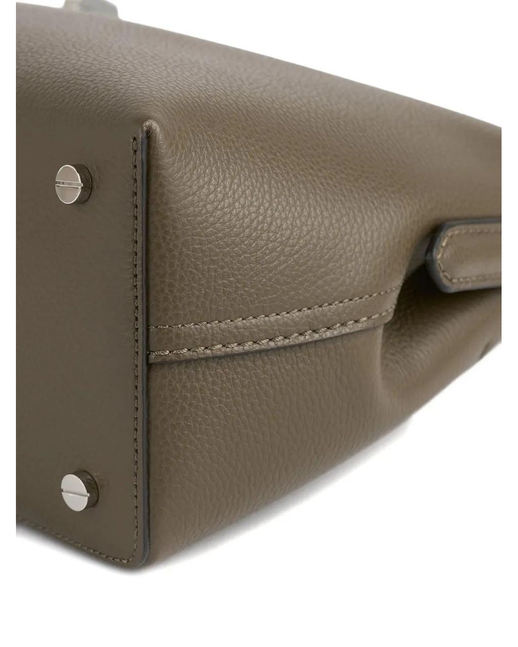 Totême Green T-Lock Grained-Leather Top Handle