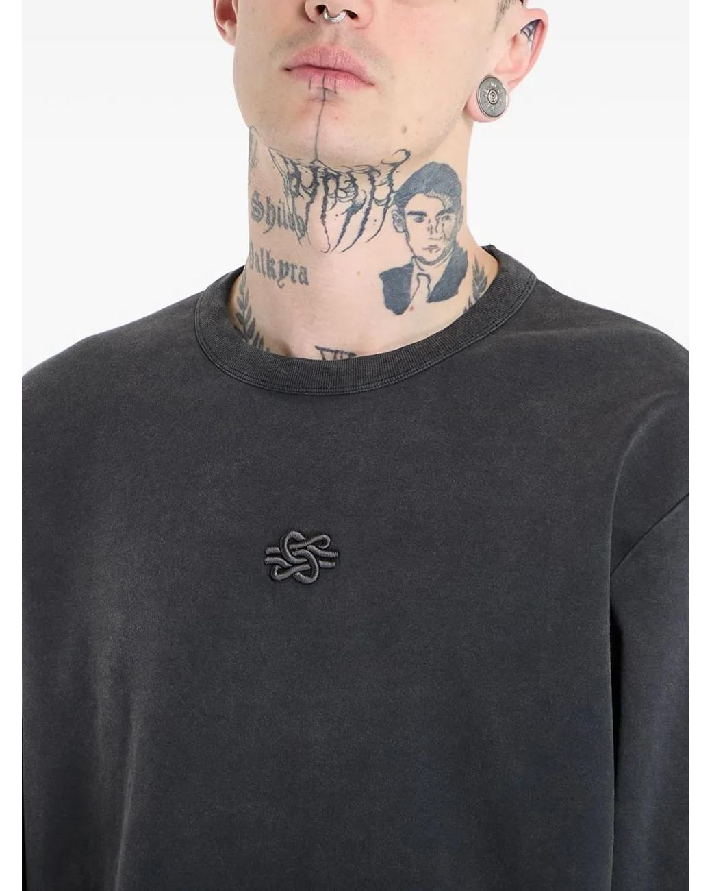 Filling Pieces Gray Boxy-Fit Long-Sleeve T-Shirt for men