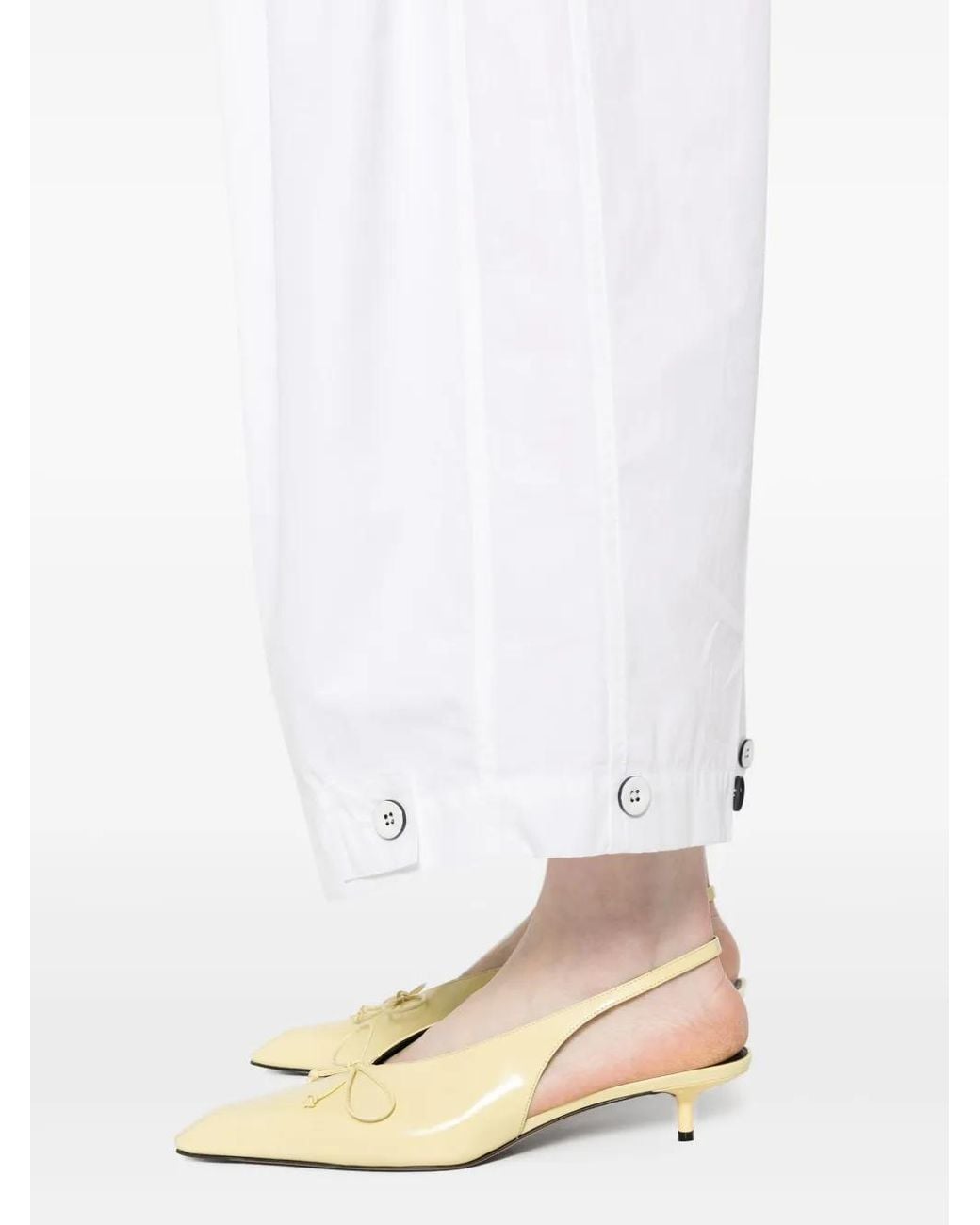 Jil Sander White Poplin Cotton Trousers