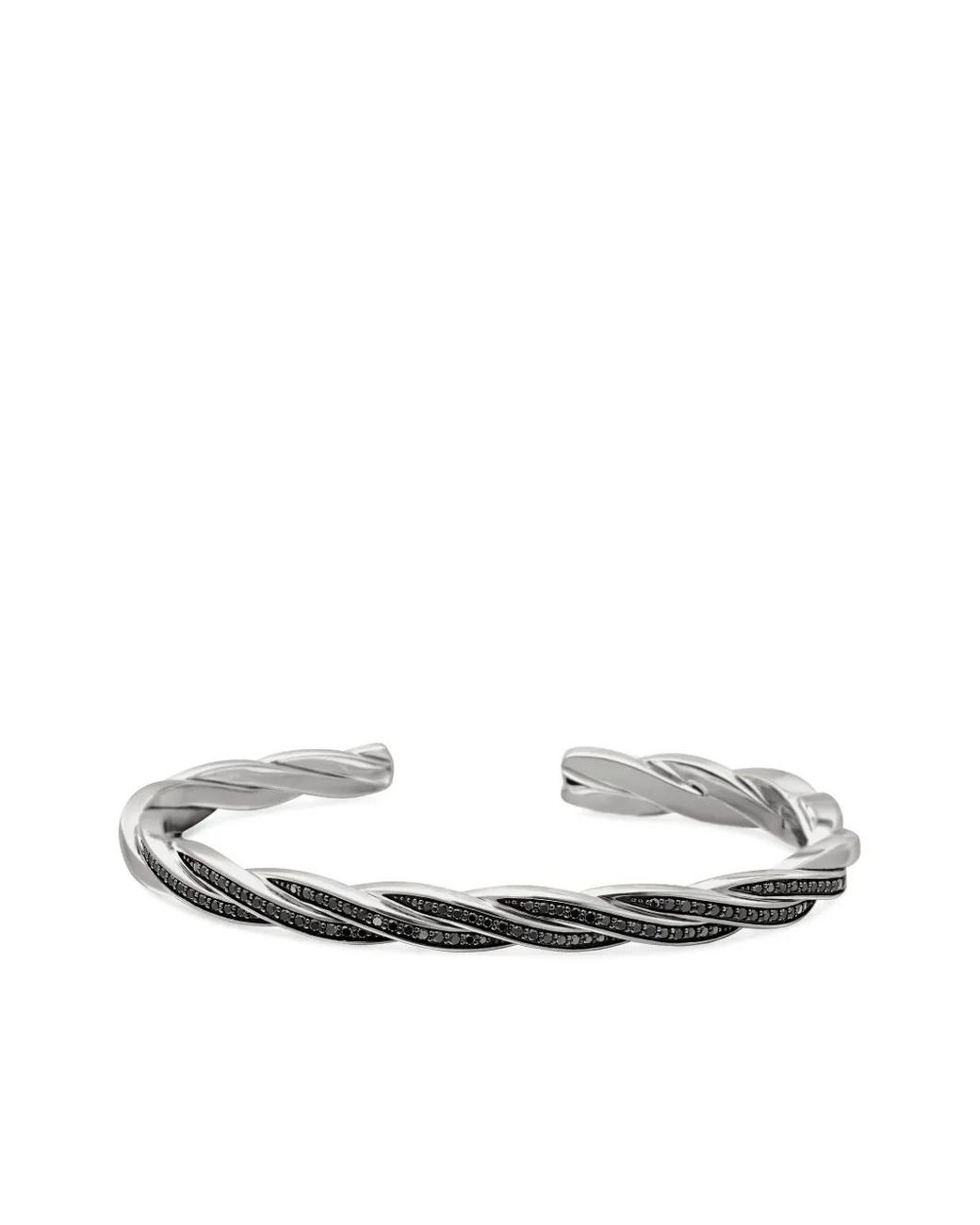 David Yurman White Sterling Dy Helios Cuff Bracelet (6Mm) for men