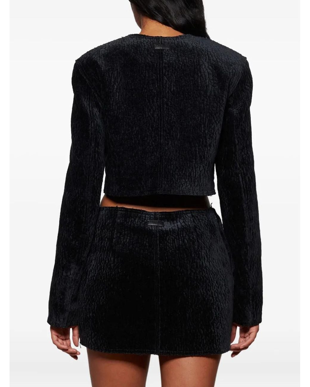 Alexander Wang Cropped Jack Met Fluwelen Effect in het Black