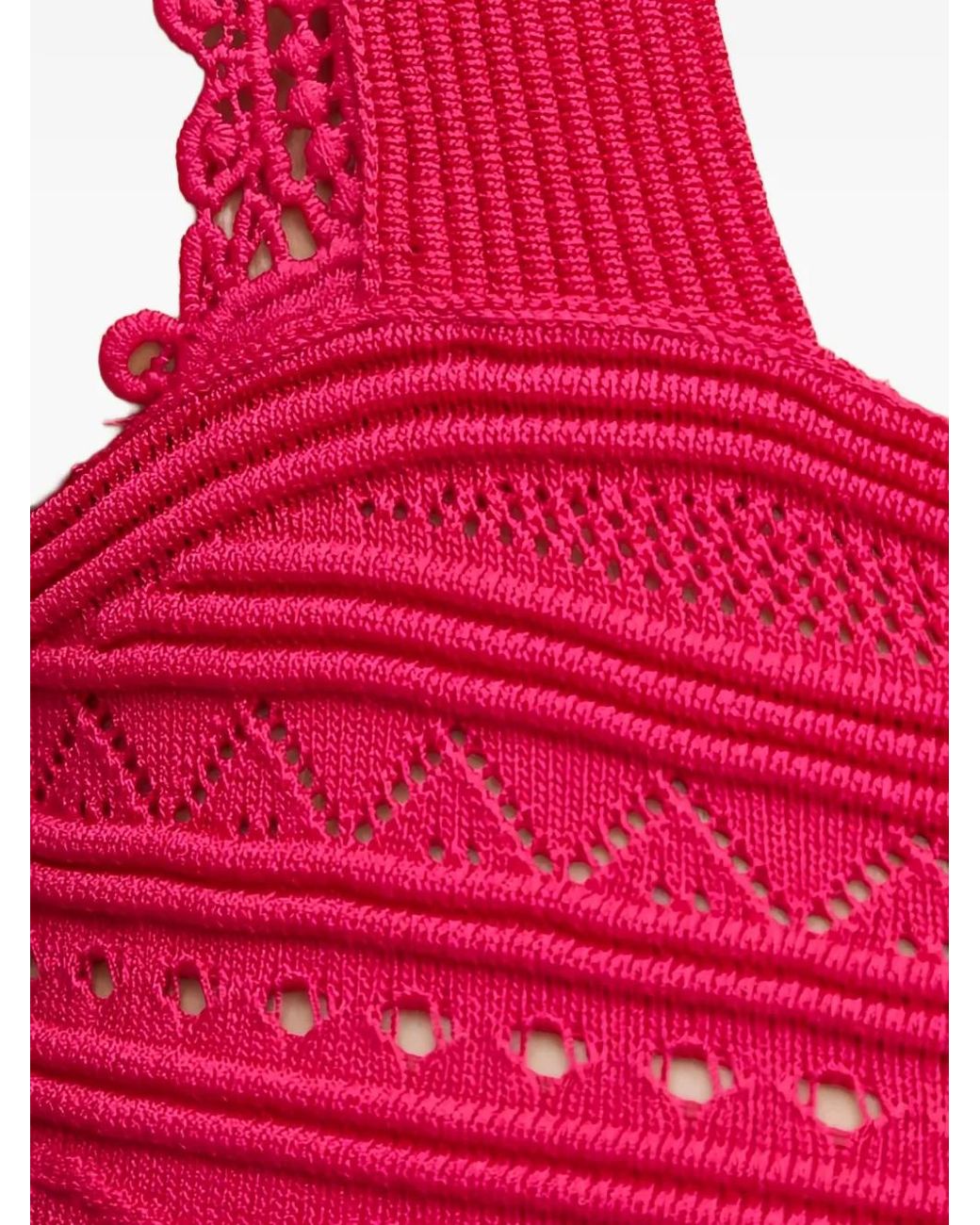 Morgan Red Square-Neck Top