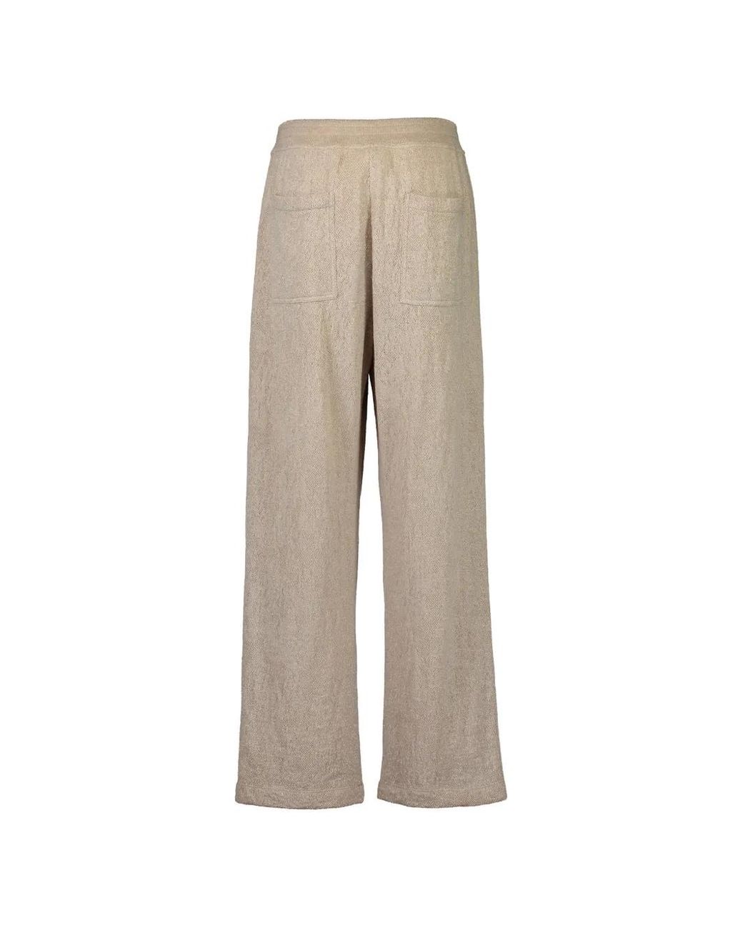Brunello Cucinelli Natural Lace-Knit Track Pants
