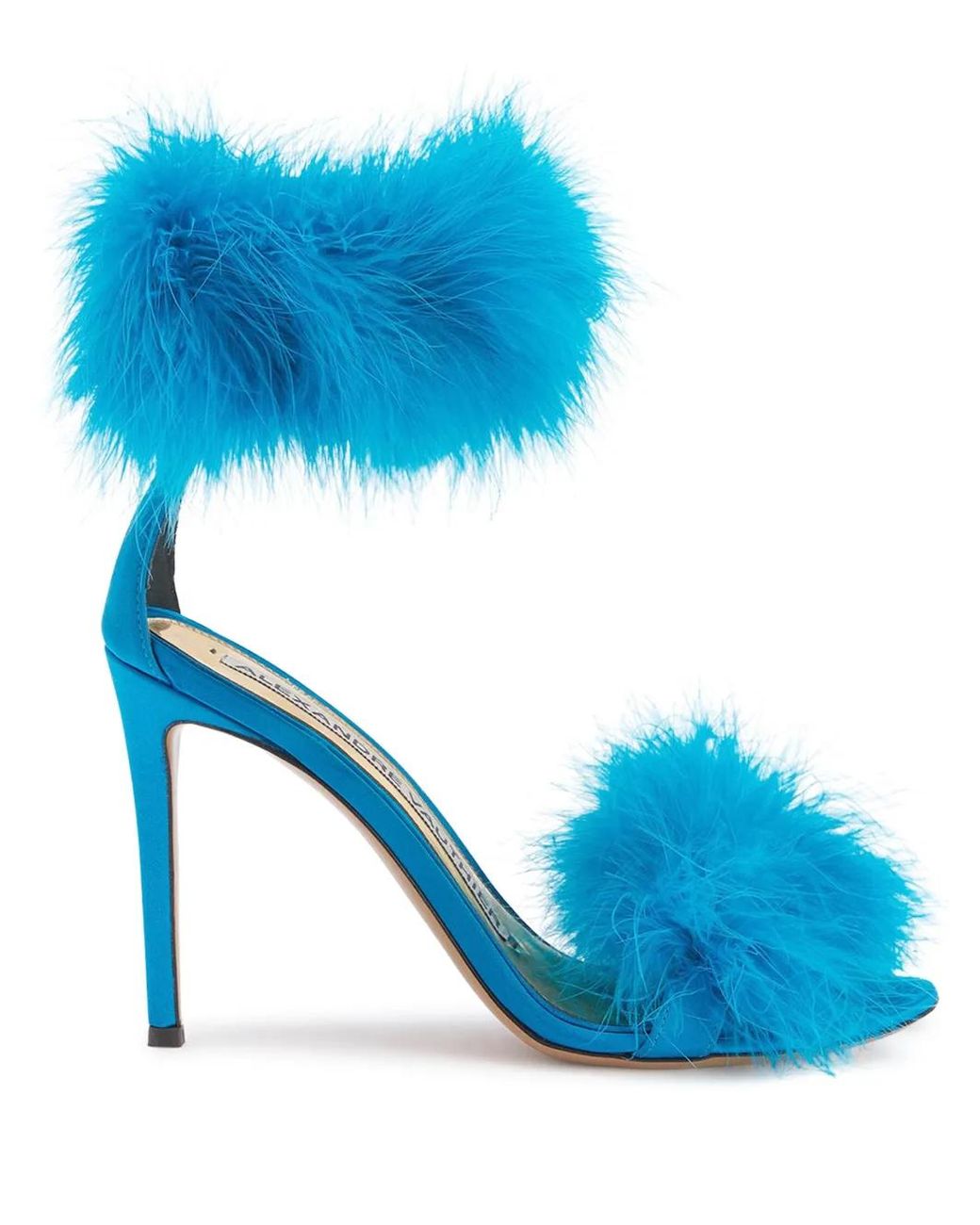 Alexandre Vauthier Blue Veronica 105Mm Feather-Detailing Sandals