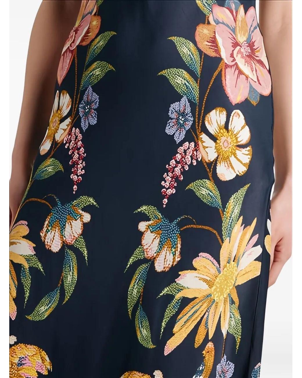 Farm Rio Blue Maxi FARM Rio Floral Maxi Dress in Blue | Lyst UK