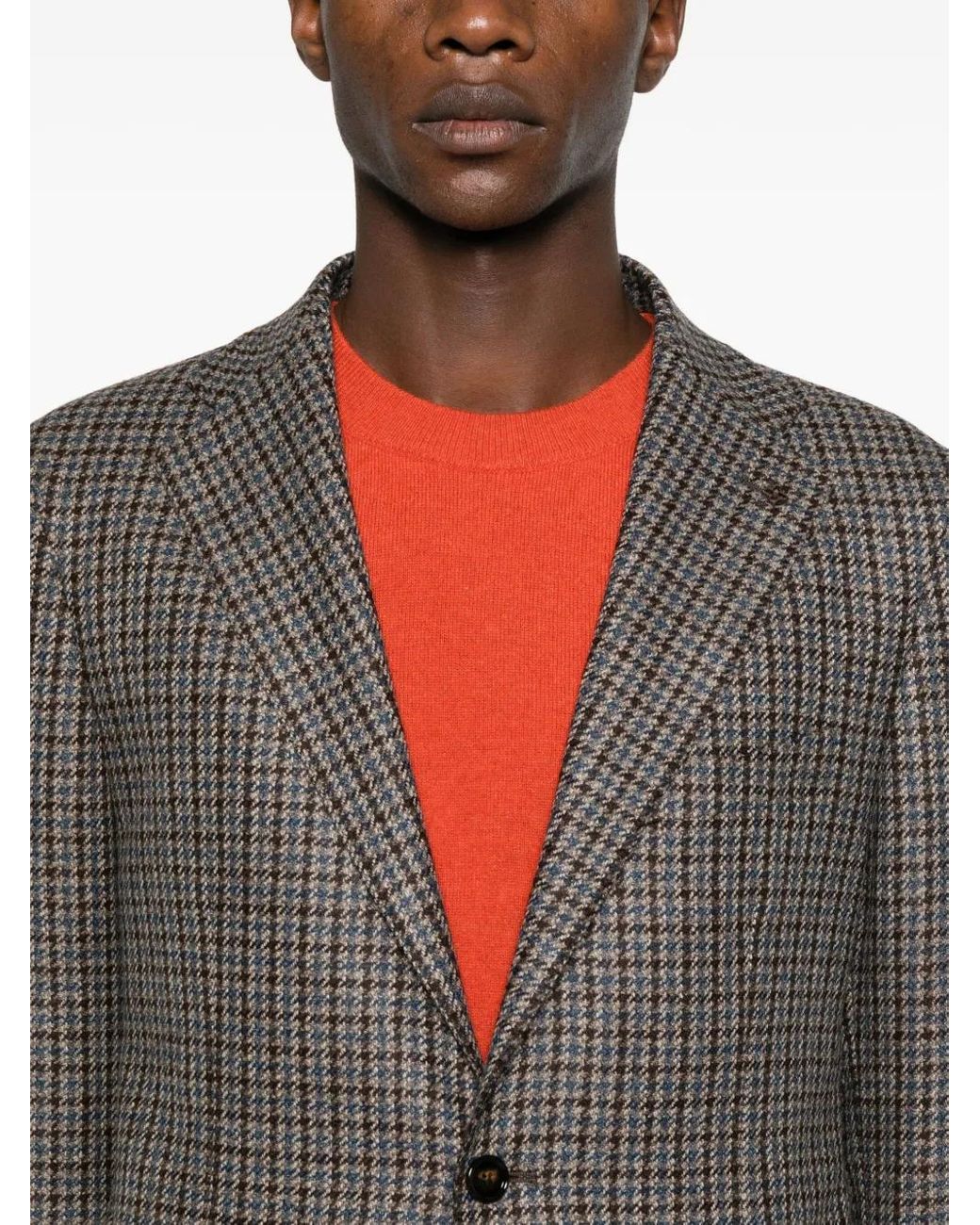 Tagliatore Gray Patterned Single-Breasted Jacket for men