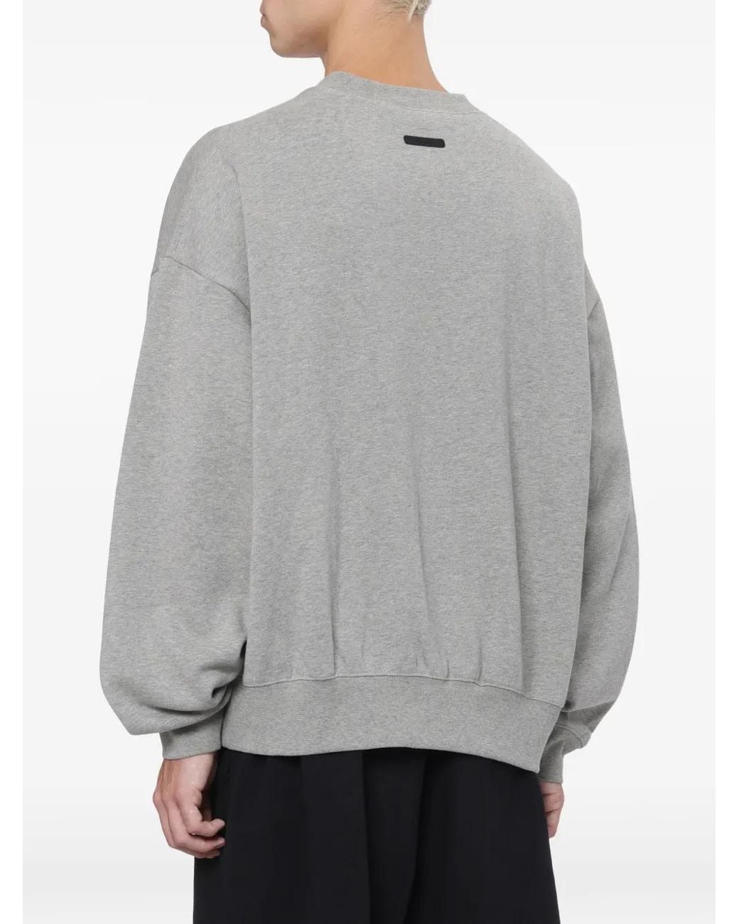 Fear Of God Gray Logo-Print Crew-Neck Sweater for men