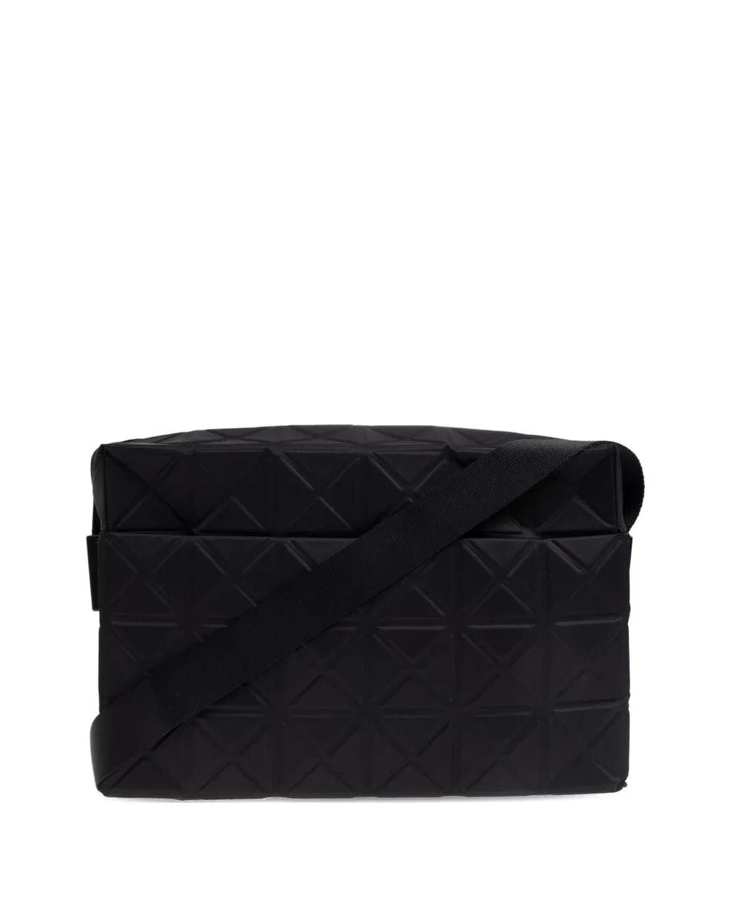 Issey Miyake Black Geometric-Pattern Shoulder Bag