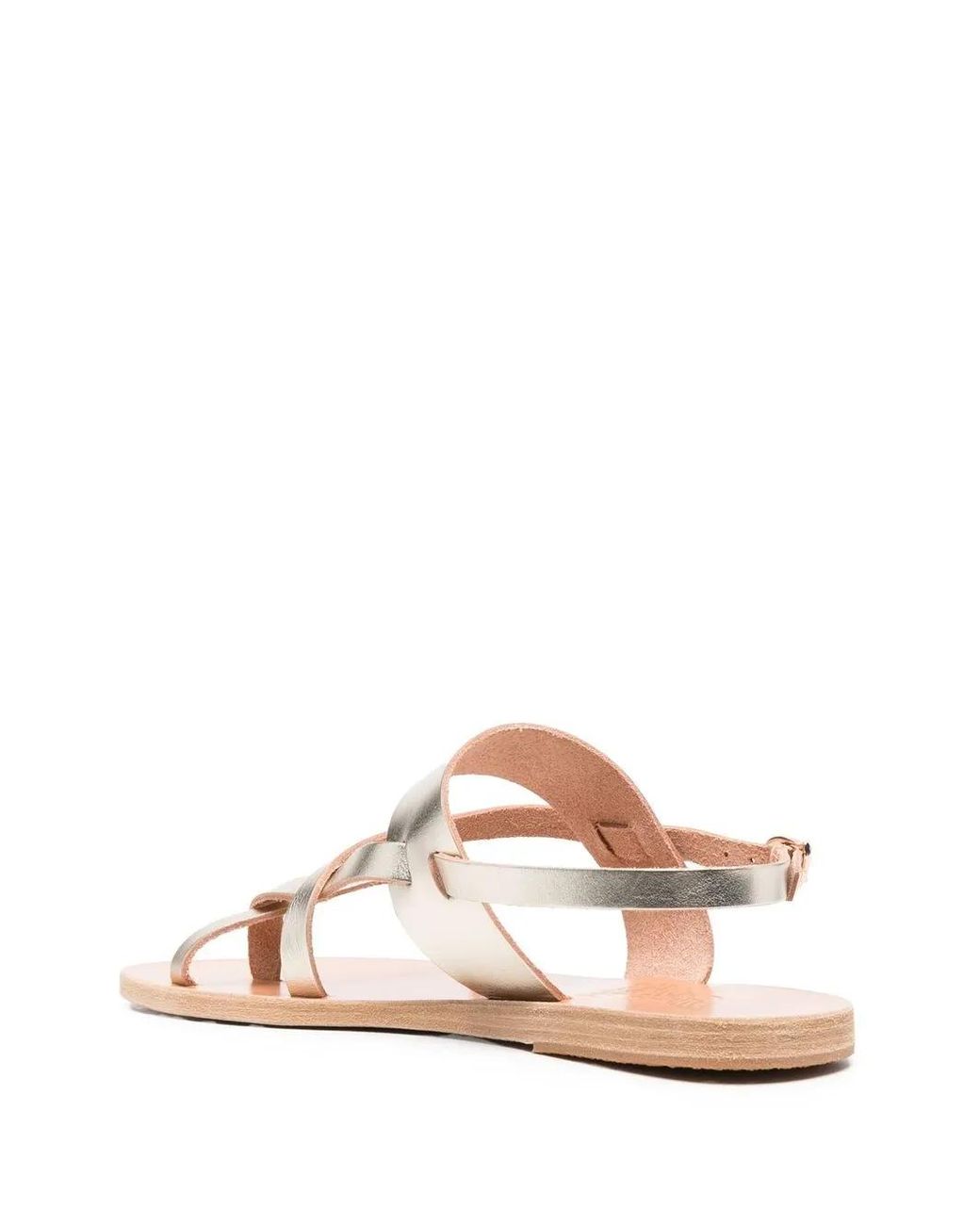 Ancient Greek Sandals Natural Alethea Metallic-Effect Sandals