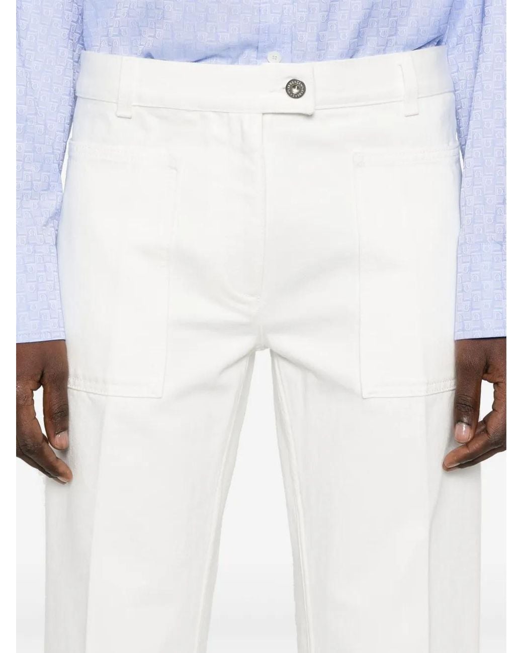 Ferragamo White Five Pocket Trousers