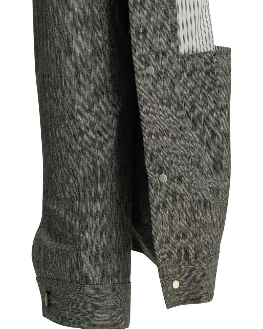 Junya Watanabe Gray Pinstripe-Pattern Denim Jacket for men