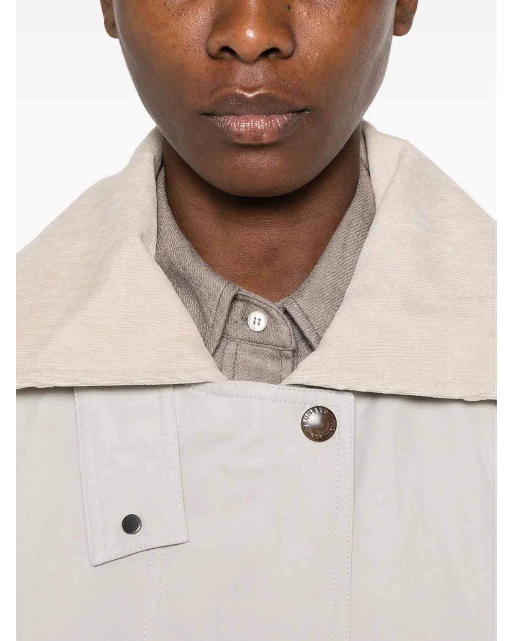 Brunello Cucinelli Natural Hooded Coat