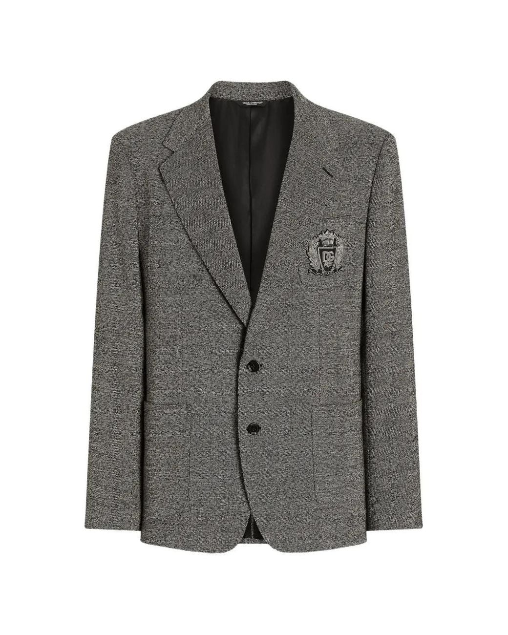 Dolce & Gabbana Gray Portofino Single-Breasted Jacket for men