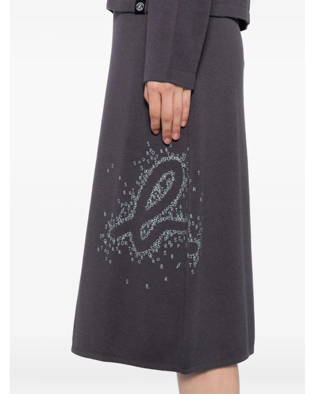 SPORT b. by agnès b. Blue Logo Knitted Skirt