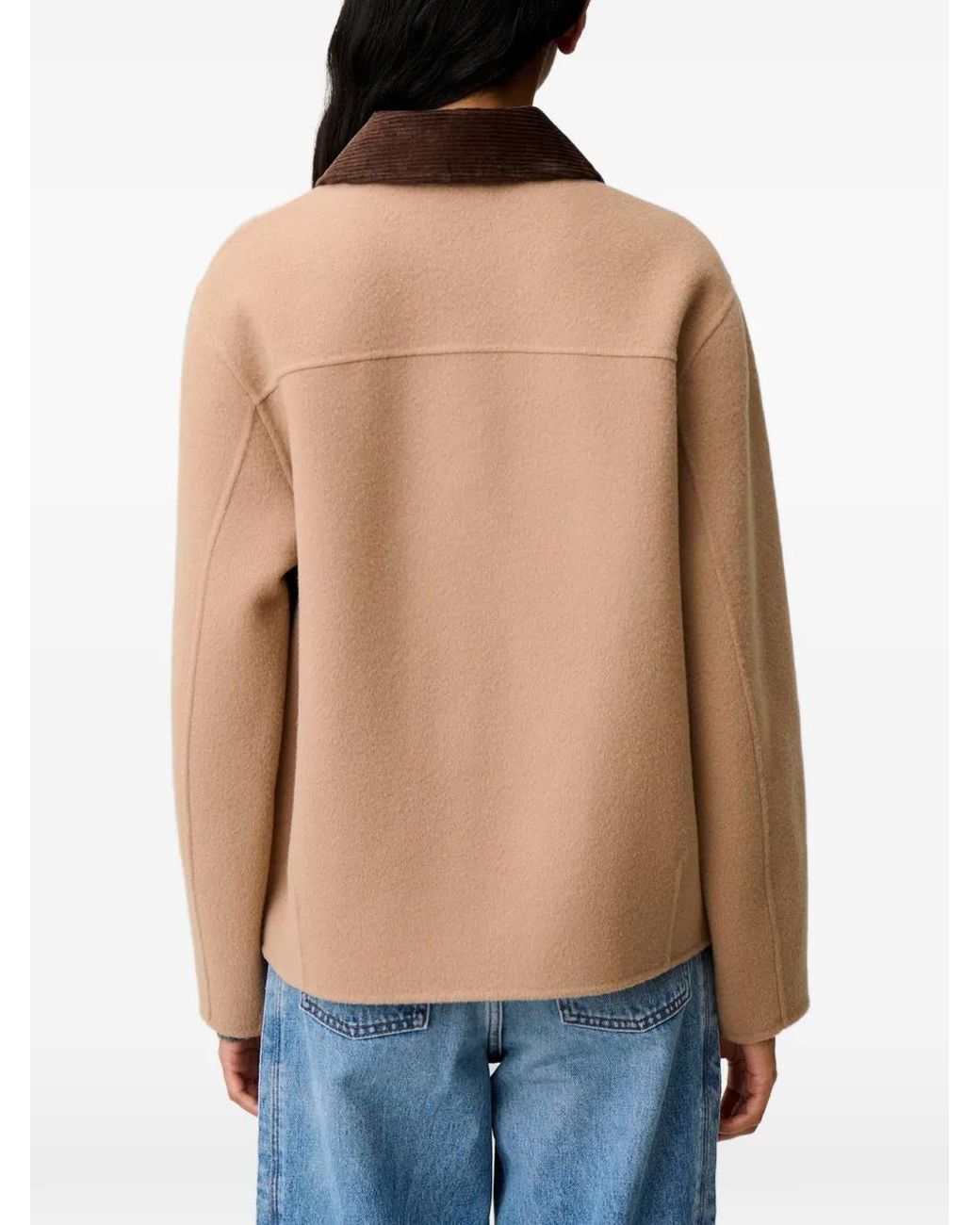 Claudie Pierlot Brown Veste À Col En Velours Côtelé