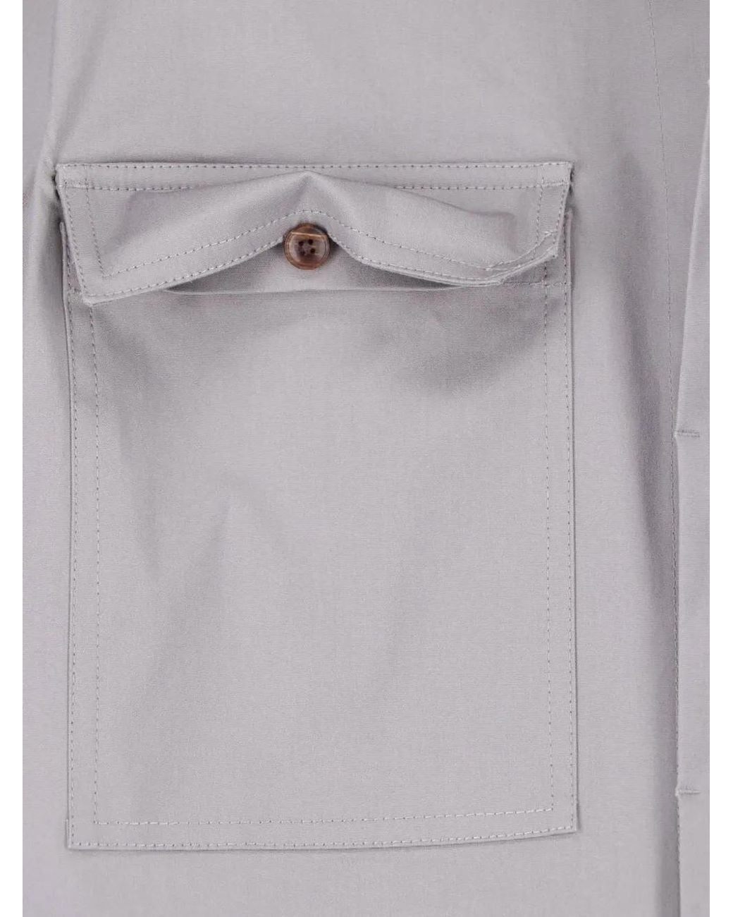 Rick Owens Gray Flap-Pocket Shirt for men