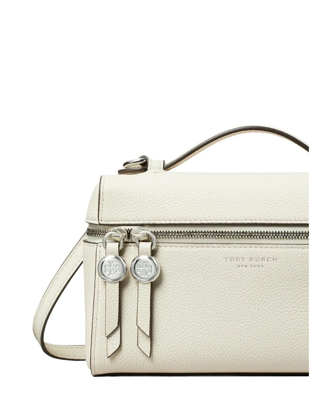 Tory Burch White Slim Romy Top Handle Bag
