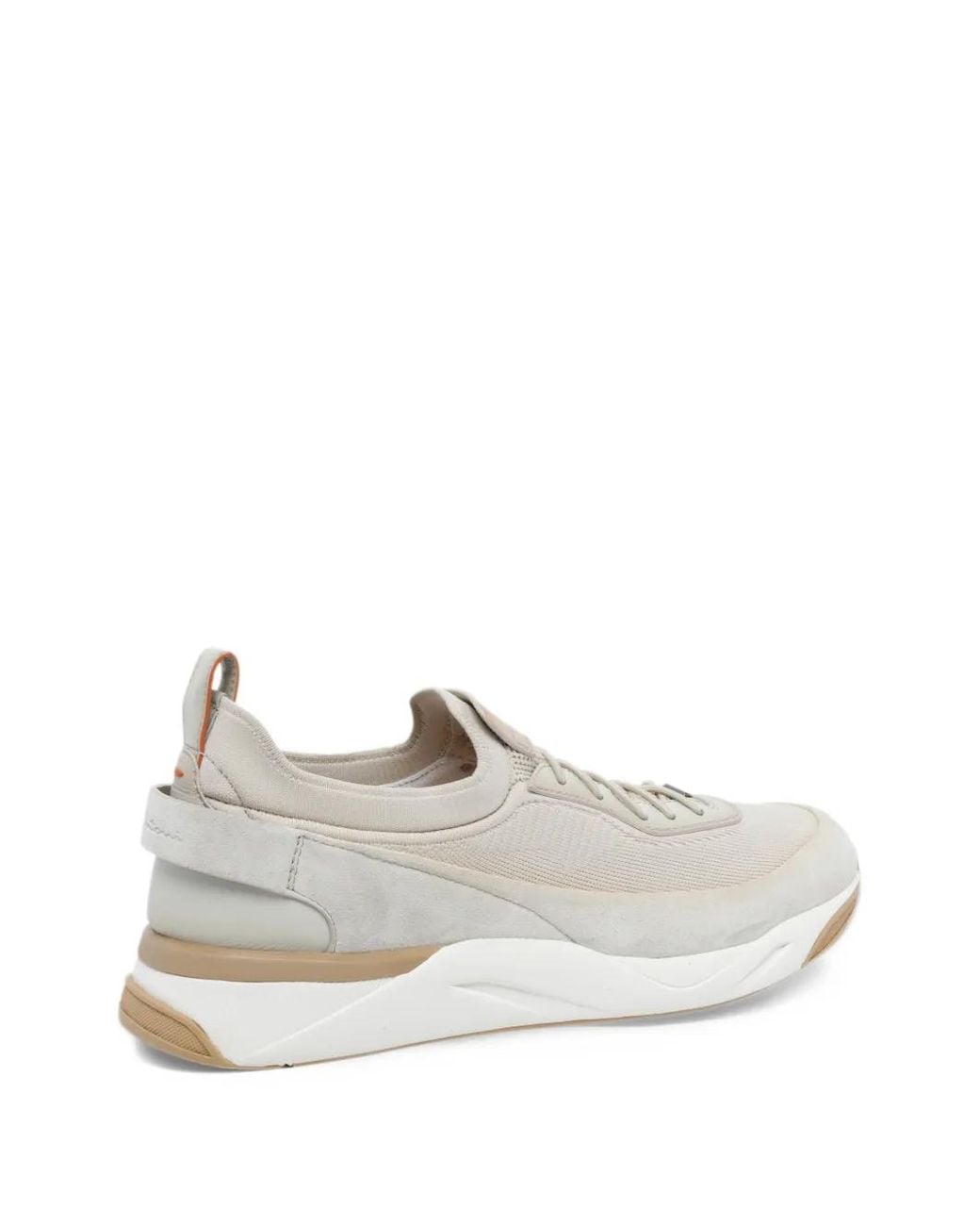 Santoni White Panelled Round-Toe Sneakers for men