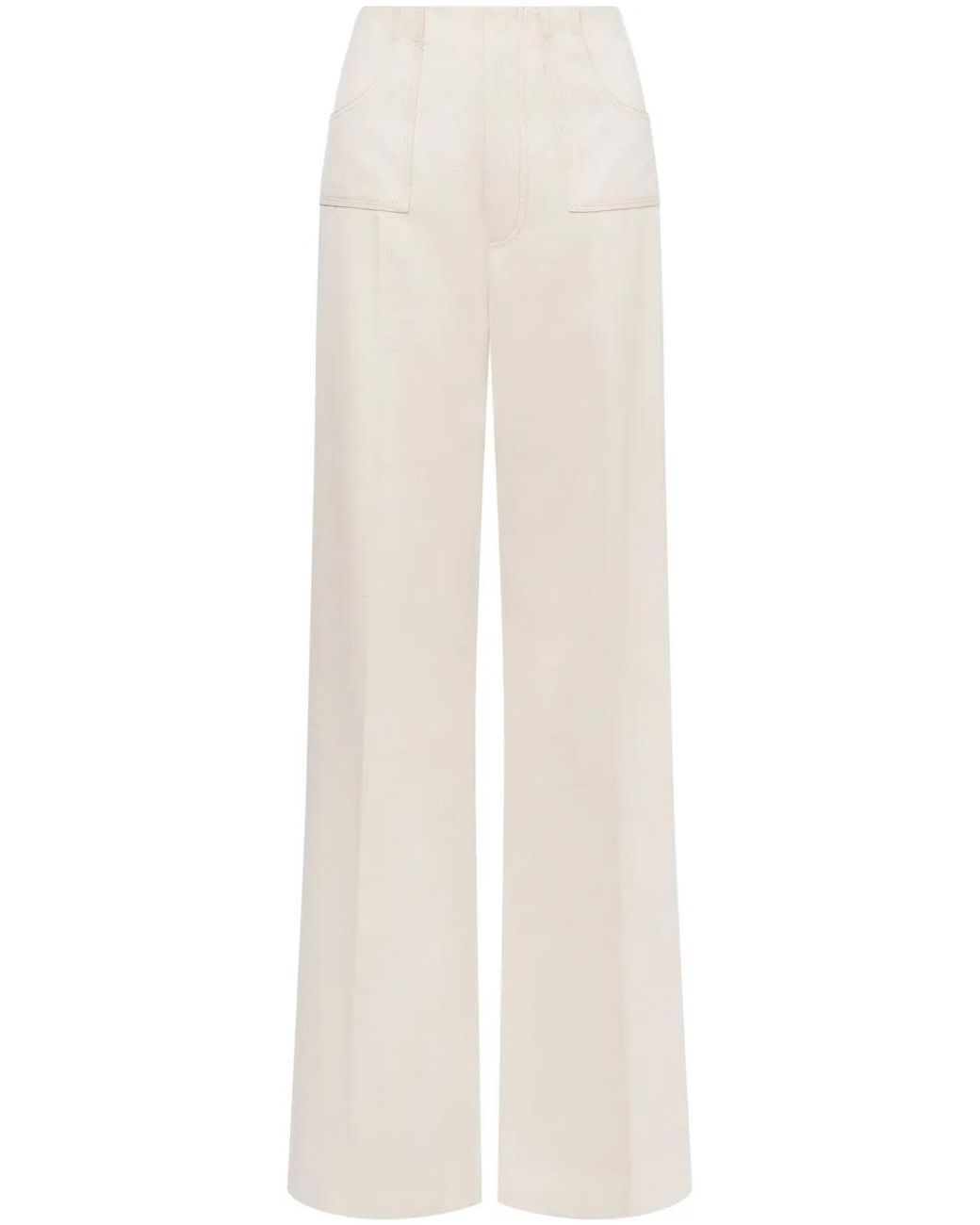 Philosophy Di Lorenzo Serafini White Classic Tailored Pantalone With Straight Leg Cut