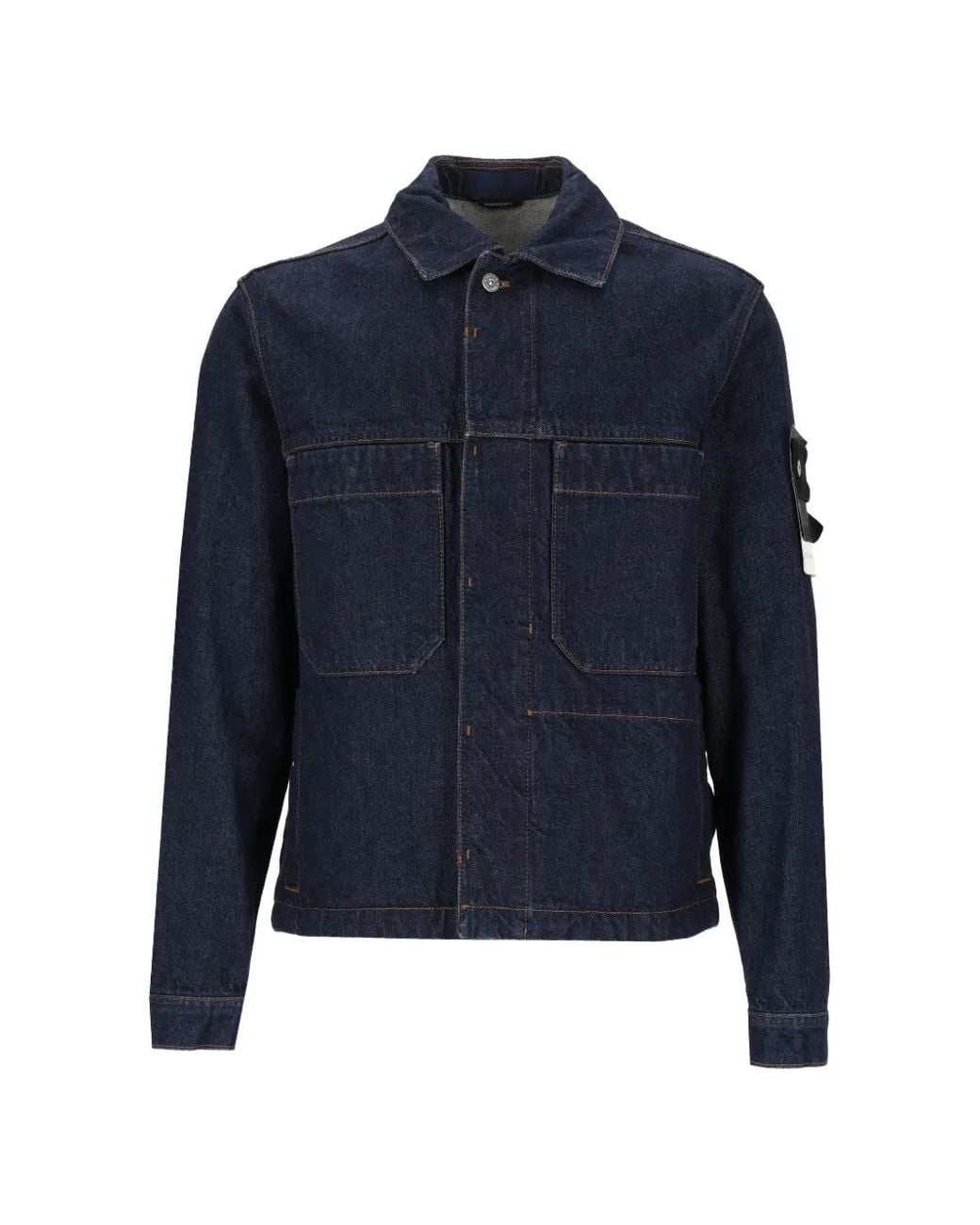 Stone Island Blue 4100006 Denim-Rinsed Jacket for men