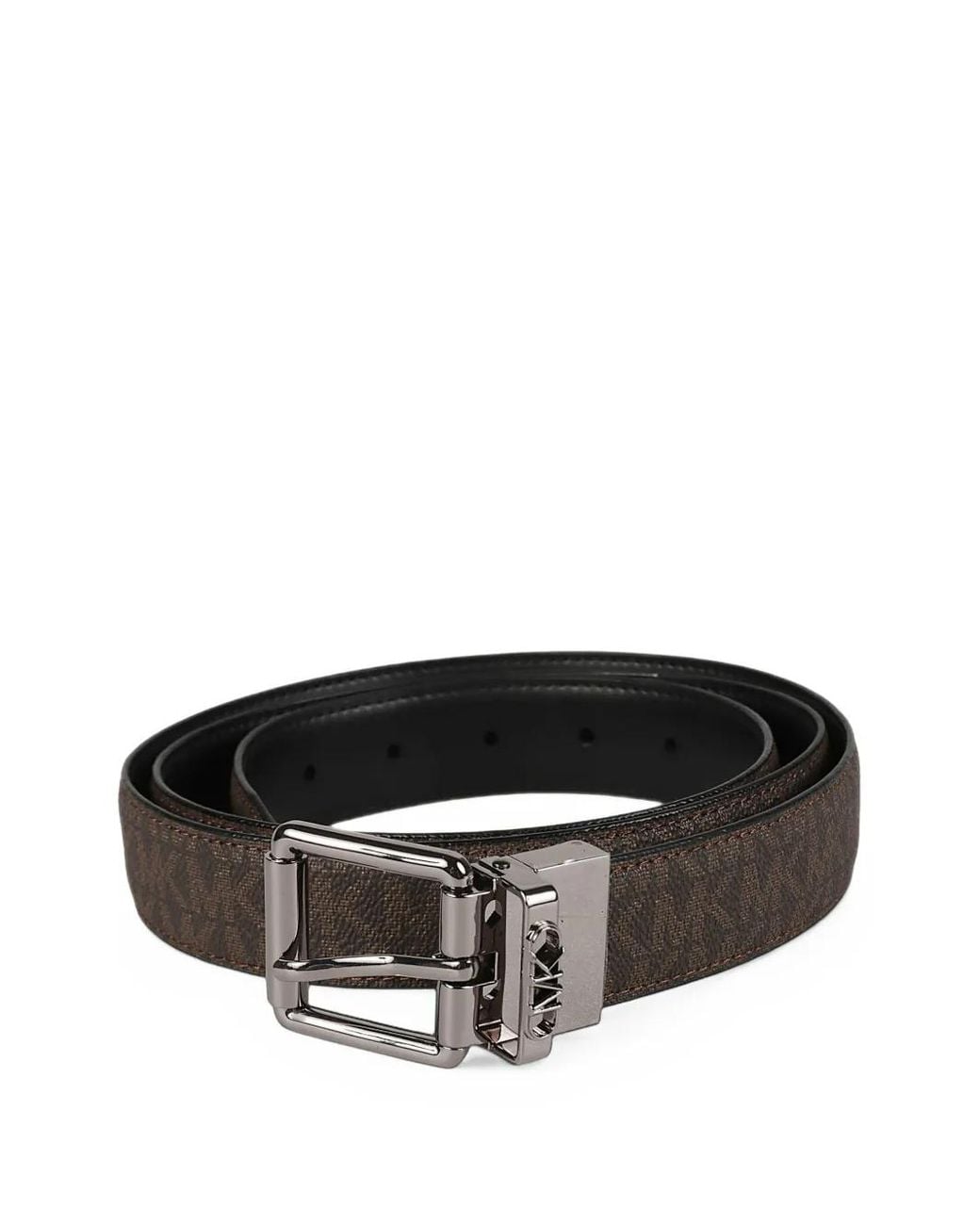 Michael Kors Black Monogram-Print Buckle Belt for men