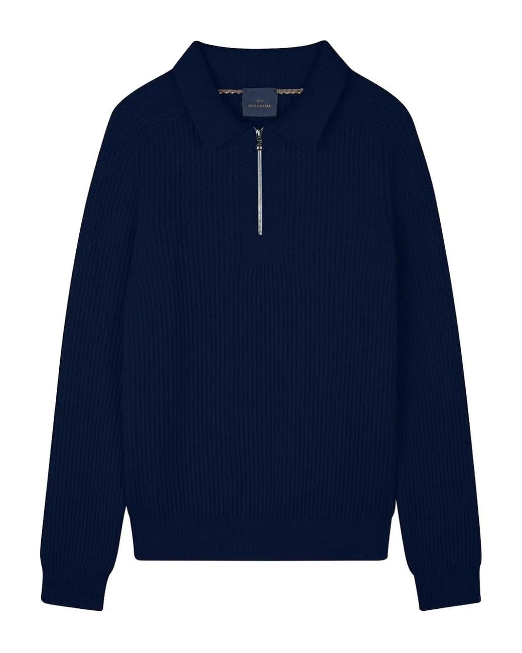 Paul & Shark Blue Polo Zippé À Logo for men