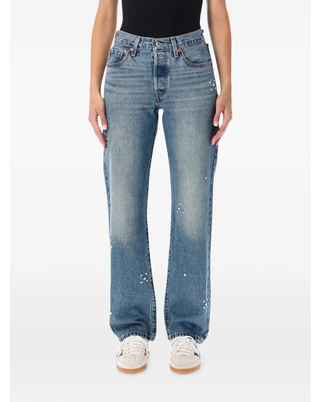Levi's Blue Stud-Embellished Jeans