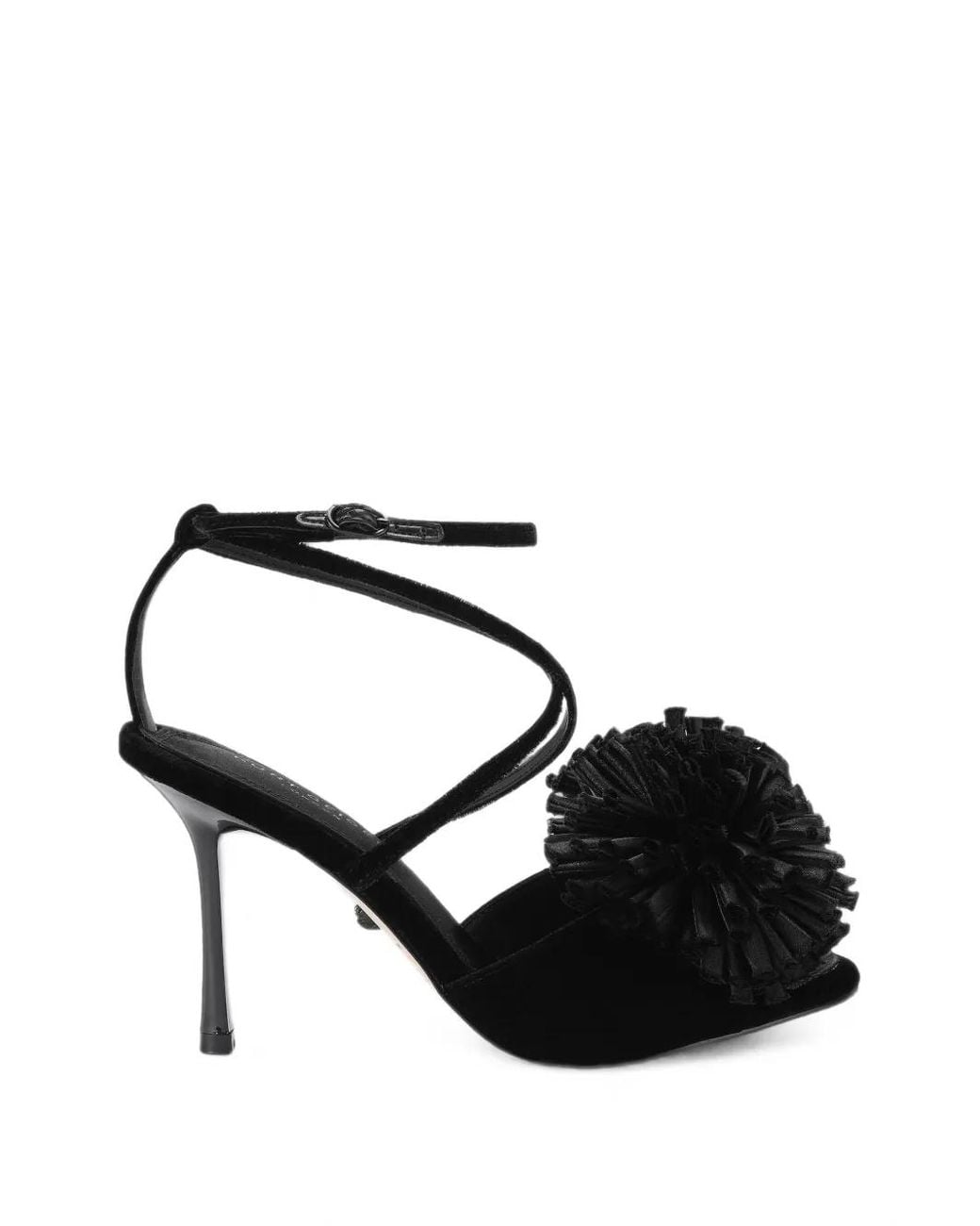 Kurt Geiger Black Pom Heel Sandals
