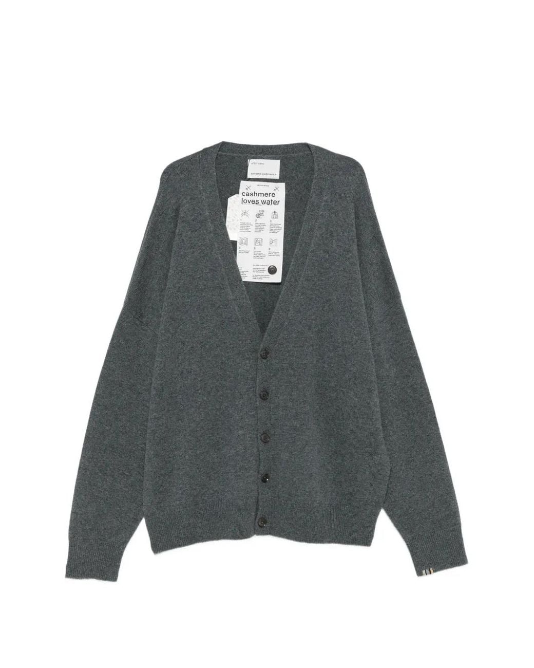 Extreme Cashmere Gray V-Neck Knitted Cardigan