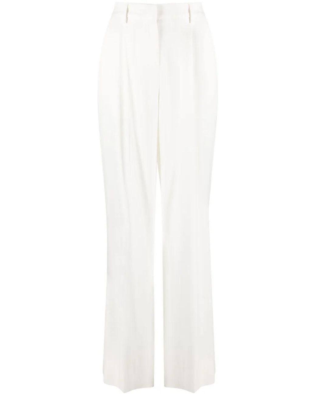 Lorena Antoniazzi White Wide-Leg Straight Trousers