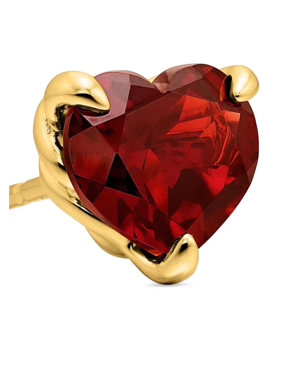 David Yurman Metallic 18Kt Chatelaine Heart Garnet Stud Earrings (8Mm)