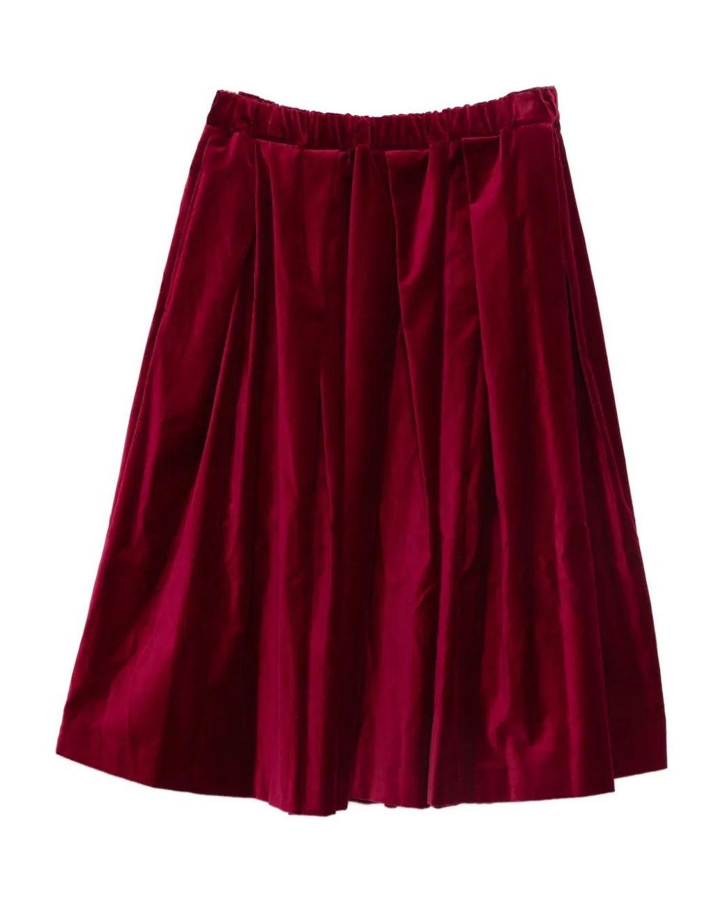 Comme des Garçons Midi-Plooirok in het Red