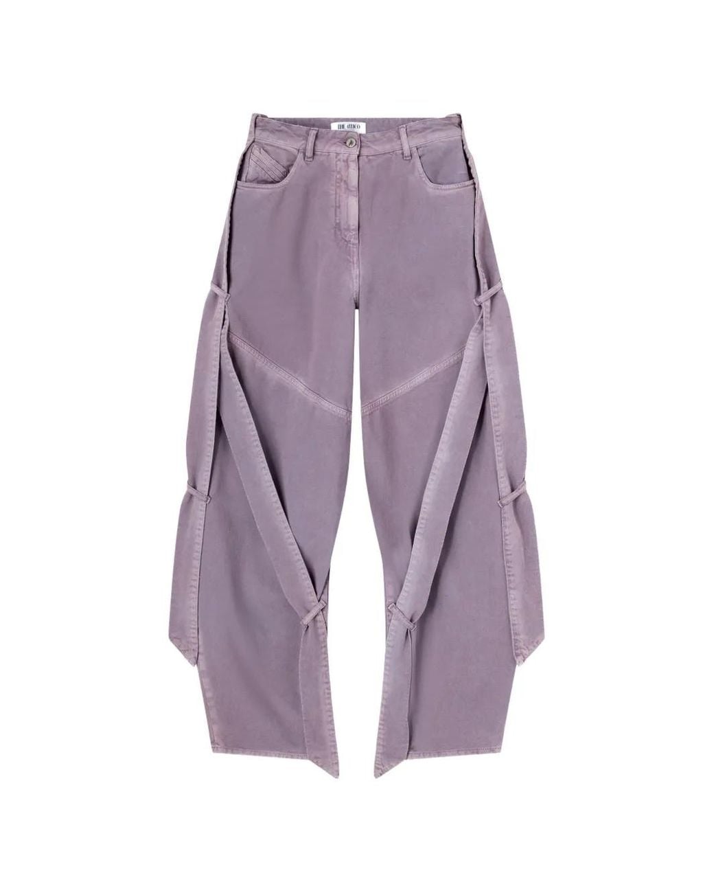 The Attico Purple Knotted Button-Fastening Trousers