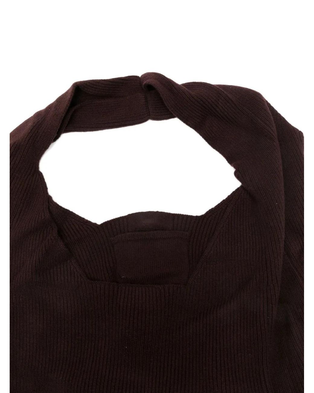 AYA MUSE Black Sol Ribbed Shoulder Bag